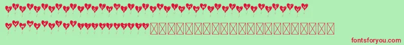 LovelyBalloon Font – Red Fonts on Green Background