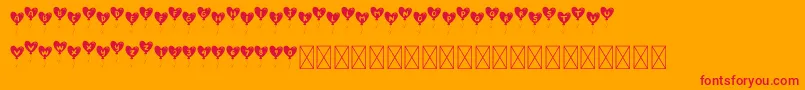 LovelyBalloon Font – Red Fonts on Orange Background