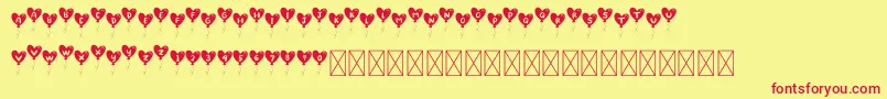 LovelyBalloon Font – Red Fonts on Yellow Background