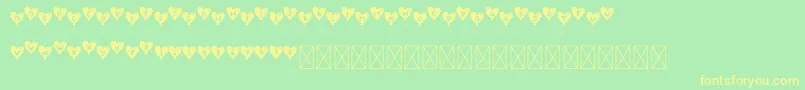LovelyBalloon Font – Yellow Fonts on Green Background