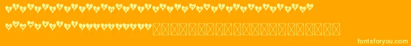 LovelyBalloon-fontti – keltaiset fontit oranssilla taustalla