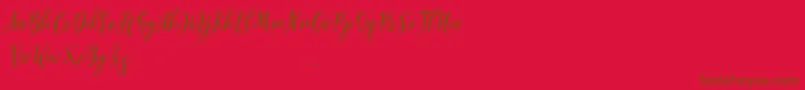 Lovelyou free Font – Brown Fonts on Red Background