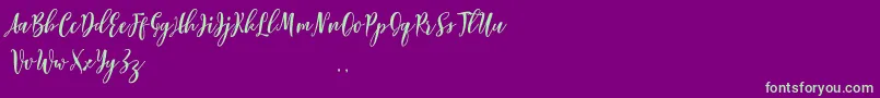 Lovelyou free Font – Green Fonts on Purple Background