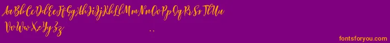 Lovelyou free Font – Orange Fonts on Purple Background