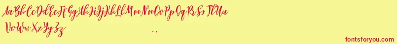 Lovelyou free Font – Red Fonts on Yellow Background