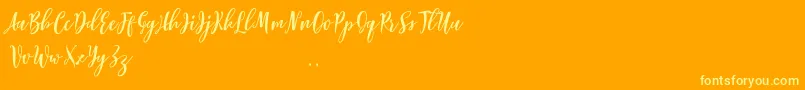 Lovelyou free-Schriftart – Gelbe Schriften auf orangefarbenem Hintergrund