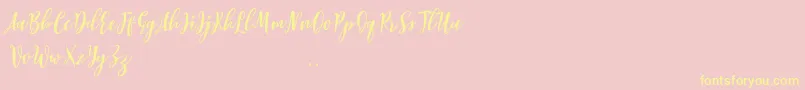Lovelyou free Font – Yellow Fonts on Pink Background