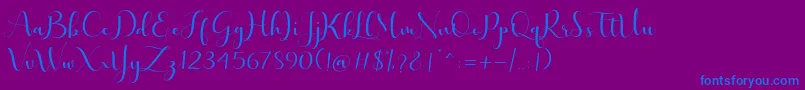 lovelyvalentine free-fontti – siniset fontit violetilla taustalla