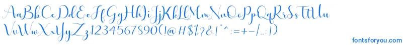 フォントlovelyvalentine free – 白い背景に青い文字