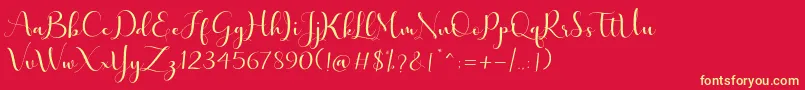 lovelyvalentine free-fontti – keltaiset fontit punaisella taustalla