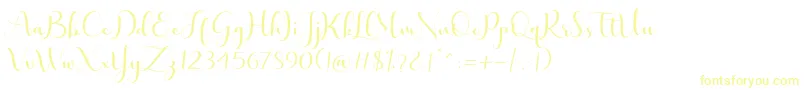 lovelyvalentine free-Schriftart – Gelbe Schriften auf weißem Hintergrund