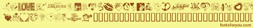 LovePoision Font – Brown Fonts on Yellow Background