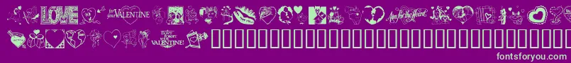 LovePoision-Schriftart – Grüne Schriften auf violettem Hintergrund