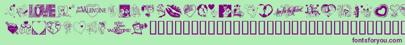 LovePoision-Schriftart – Violette Schriften auf grünem Hintergrund