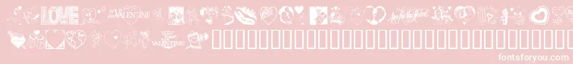 LovePoision-Schriftart – Weiße Schriften auf rosa Hintergrund