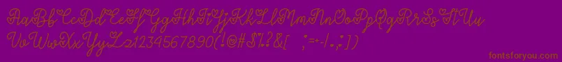 Lovers in February  -Schriftart – Braune Schriften auf violettem Hintergrund