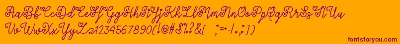 Lovers in February   Font – Purple Fonts on Orange Background