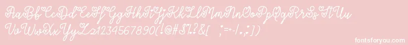 Lovers in February  -Schriftart – Weiße Schriften auf rosa Hintergrund