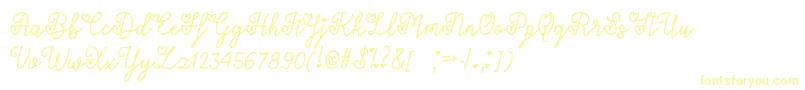 Lovers in February   Font – Yellow Fonts on White Background