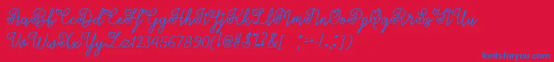 Lovers in February   Font – Blue Fonts on Red Background