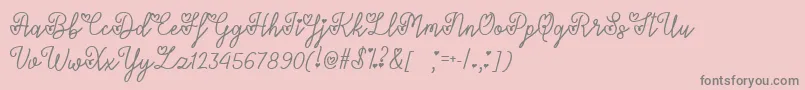 Lovers in February   Font – Gray Fonts on Pink Background