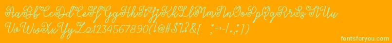 Lovers in February   Font – Green Fonts on Orange Background
