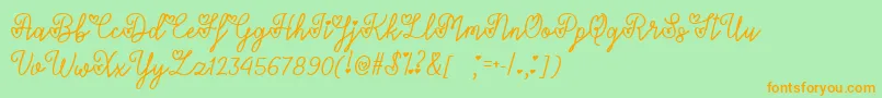 Lovers in February   Font – Orange Fonts on Green Background