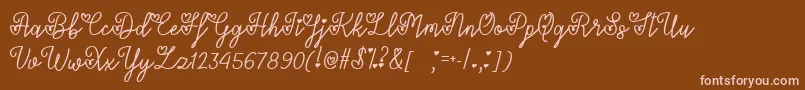 Lovers in February   Font – Pink Fonts on Brown Background