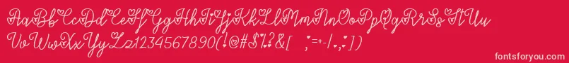 Lovers in February   Font – Pink Fonts on Red Background