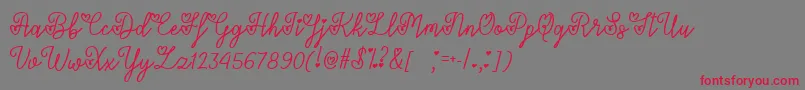 Lovers in February  -Schriftart – Rote Schriften auf grauem Hintergrund