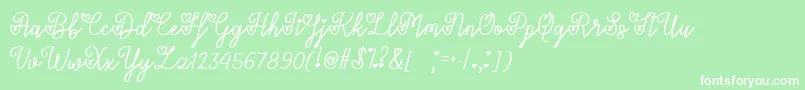 Lovers in February   Font – White Fonts on Green Background