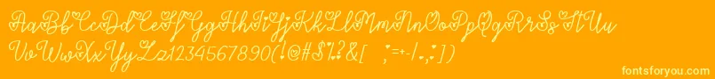 Lovers in February   Font – Yellow Fonts on Orange Background