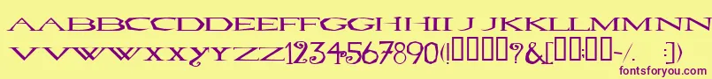 LOVESEXY Font – Purple Fonts on Yellow Background