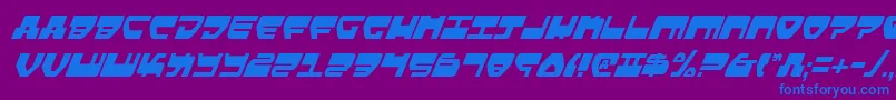 フォントLovev2ci – 紫色の背景に青い文字