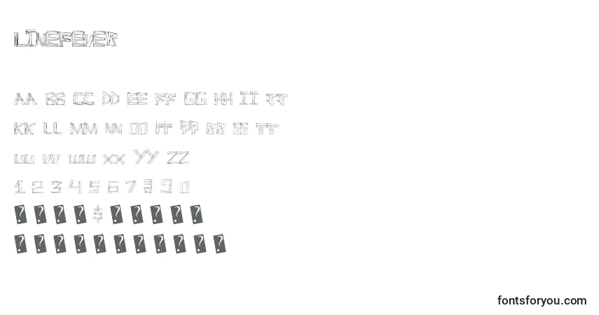 Schriftart Linefever – Alphabet, Zahlen, spezielle Symbole
