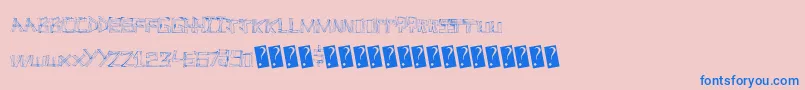 フォントLinefever – ピンクの背景に青い文字