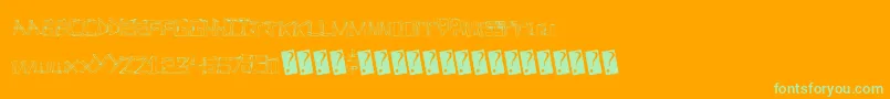 Linefever Font – Green Fonts on Orange Background