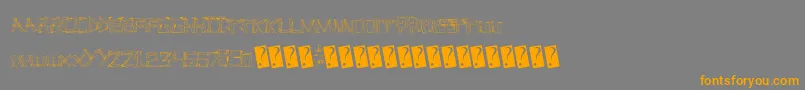 フォントLinefever – オレンジの文字は灰色の背景にあります。