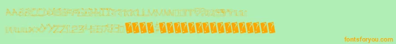 Linefever-Schriftart – Orangefarbene Schriften auf grünem Hintergrund