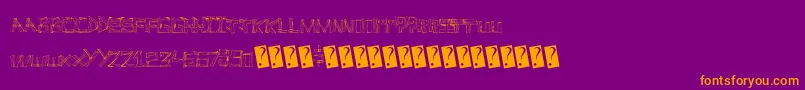 Linefever-Schriftart – Orangefarbene Schriften auf violettem Hintergrund