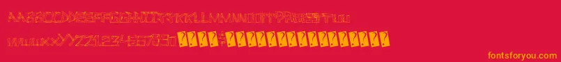 Czcionka Linefever – pomarańczowe czcionki na czerwonym tle