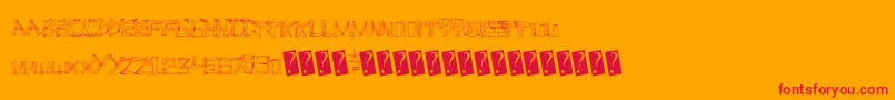 Linefever-Schriftart – Rote Schriften auf orangefarbenem Hintergrund