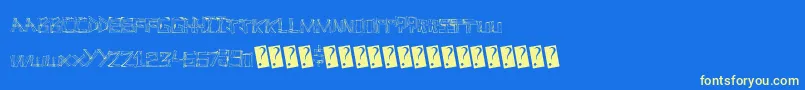 Linefever Font – Yellow Fonts on Blue Background