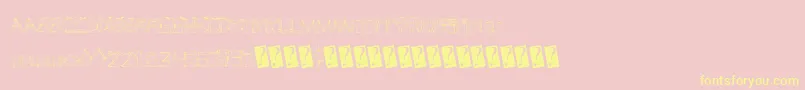 Fonte Linefever – fontes amarelas em um fundo rosa