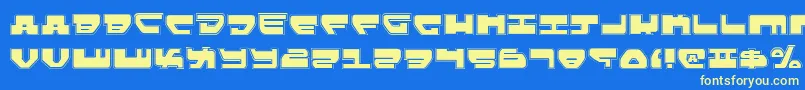 フォントLovev2p – 黄色の文字、青い背景