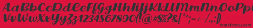 フォントLovina Octover Five Italic Font by Situjuh 7NTypes – 赤い背景に黒い文字