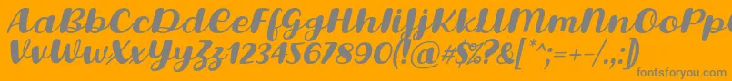 Lovina Octover Five Italic Font by Situjuh 7NTypes-Schriftart – Graue Schriften auf orangefarbenem Hintergrund