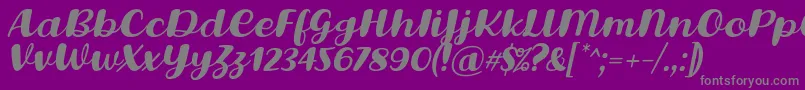 Czcionka Lovina Octover Five Italic Font by Situjuh 7NTypes – szare czcionki na fioletowym tle