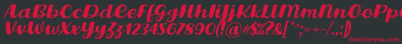 Lovina Octover Five Italic Font by Situjuh 7NTypes-fontti – punaiset fontit mustalla taustalla