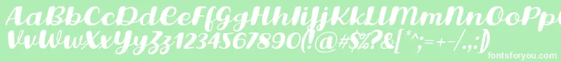 Lovina Octover Five Italic Font by Situjuh 7NTypes Font – White Fonts on Green Background